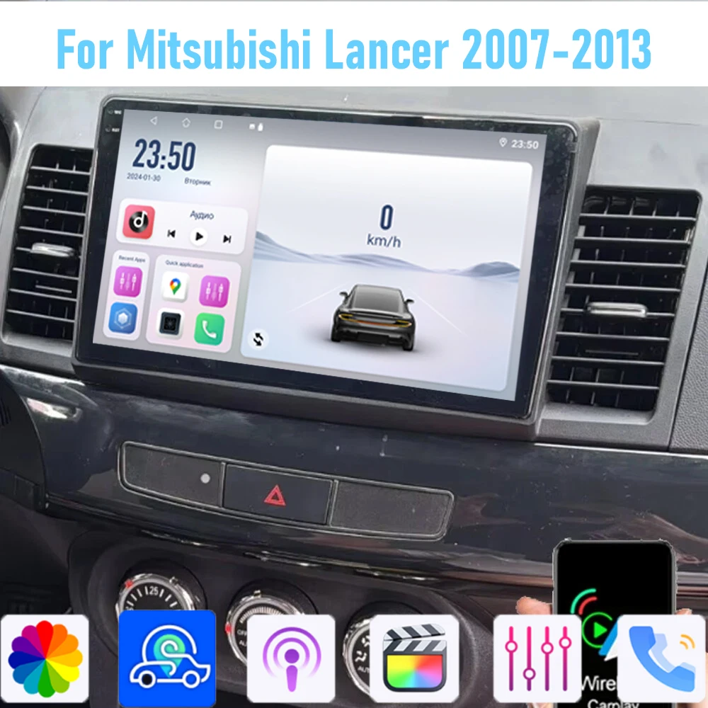 

10''For Mitsubishi Lancer 2007-2013 Car Radio Stereo Wireless Apple Carplay Android 15 Auto GPS Camera Google Map Head Unit WIFI