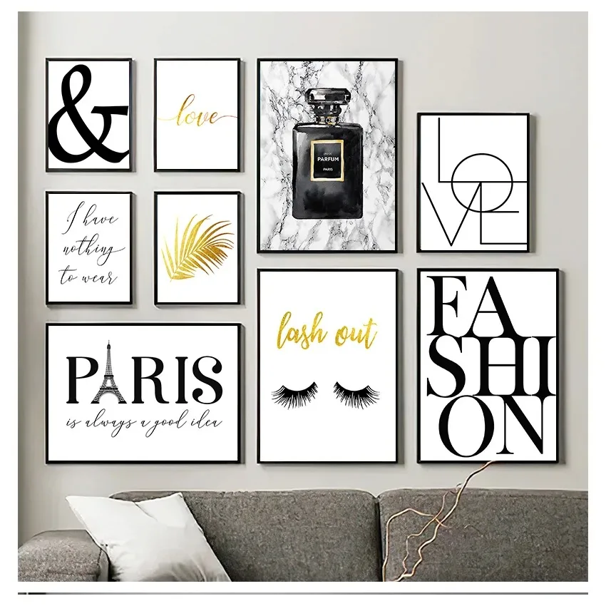 Fashion Posters Minimalist Print Painting Modern Decoration Paris Picture Living Room Decor Black and White Gallery Wall Art