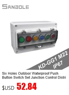 M22 Im Freien Wasserdichte IP67 Push Button Switch Box Notfall Stop Control Verteilung Rot 10A Schraube Installation – Detail 11