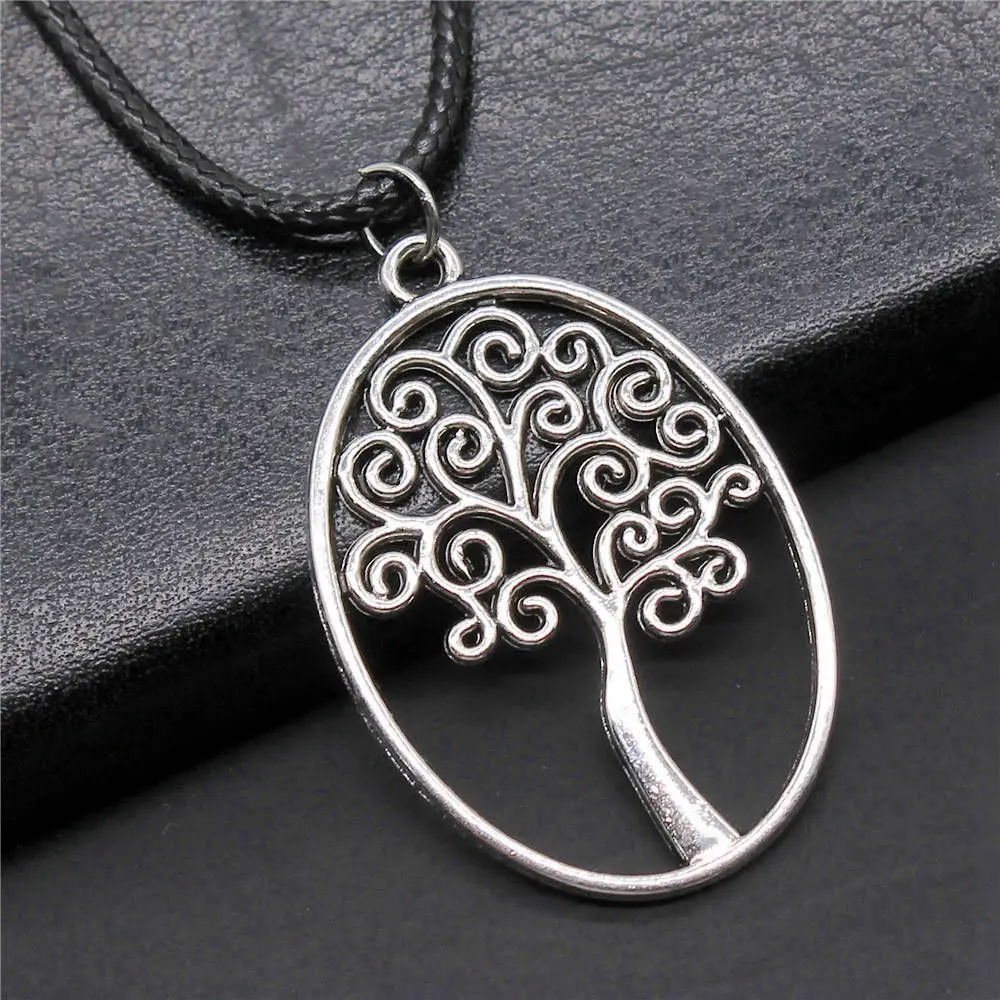 Cheapest Items Male Jewellery Tree Of Life Tree Necklace Leather Chain 45Cm