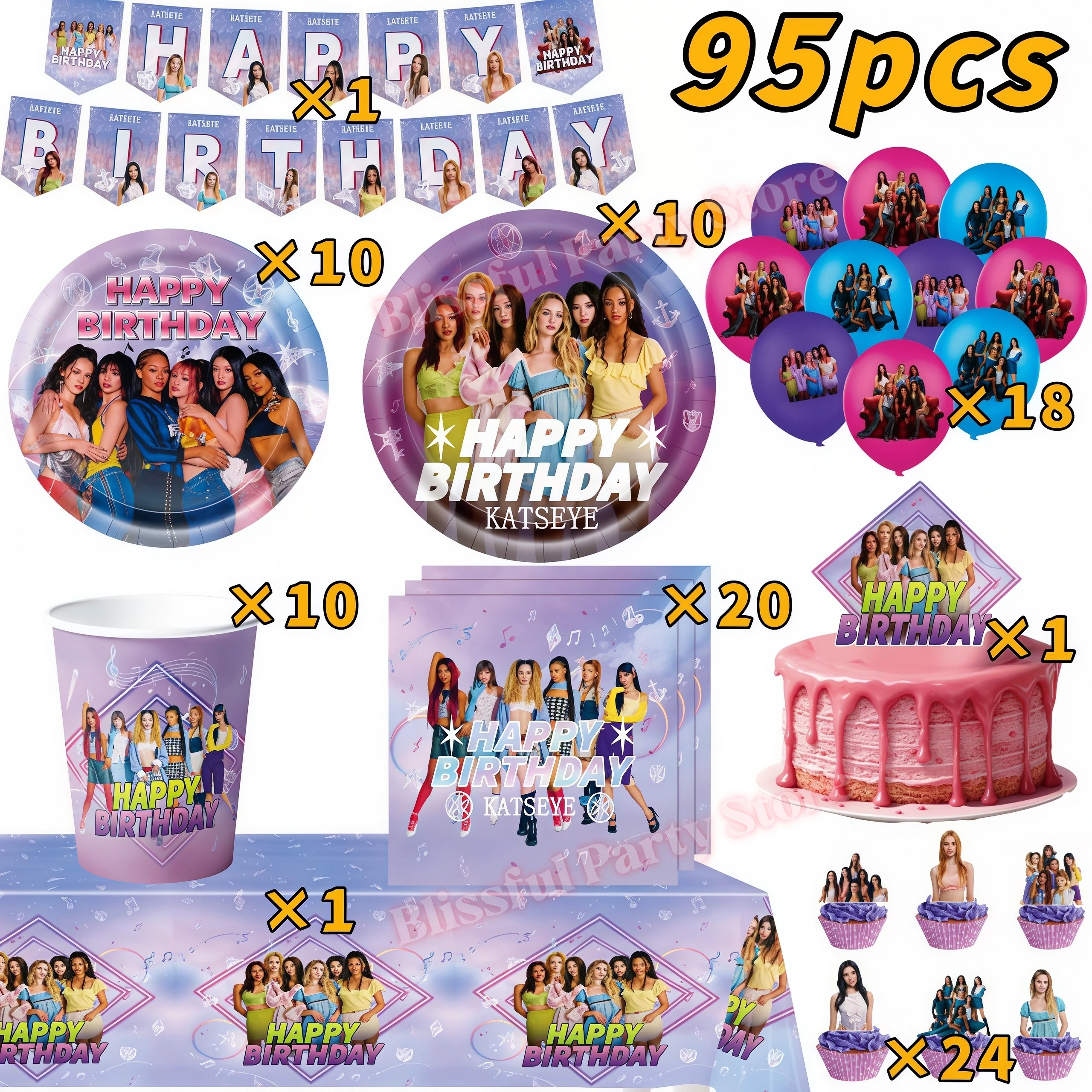 Idol K&Katseye Verjaardagsfeestje Decoratie Plaat Cup Servet Ballon voor Kpop Girl Party Favor Baby Douche Evenementbenodigdheden Fans Gift