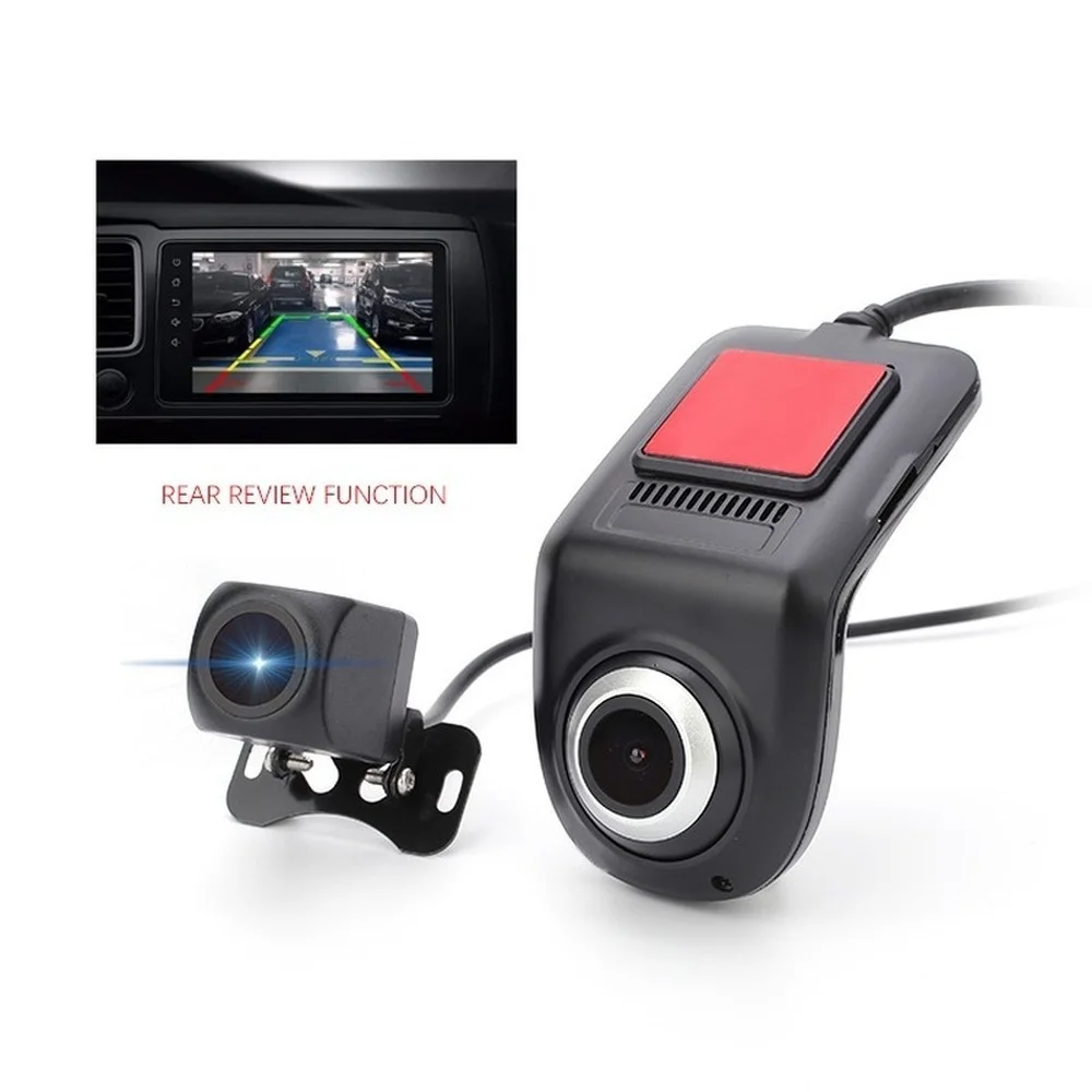 Mini Car Dvr Front and Rear 2 Channel HD 1080P Usb Video Camera with G Sensor Screenless Small Hidden Android Usb Dash Cam