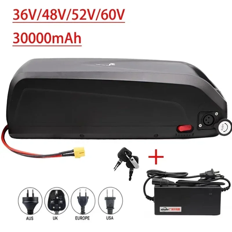 Hailong - USB lithium-ion battery for electric bicycles, for 250W, 500W, 750W, 800W and 1000W, 48V and 20AH engine chargers