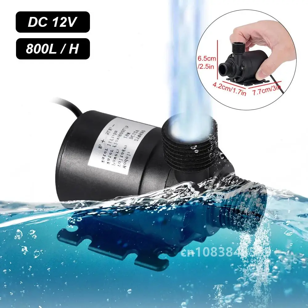 50W 800L/H Brushless Solar Power Water Pump Set Ultra-quiet Submersible Water Pump Motor Fish Pond Garden Fountain Decoration