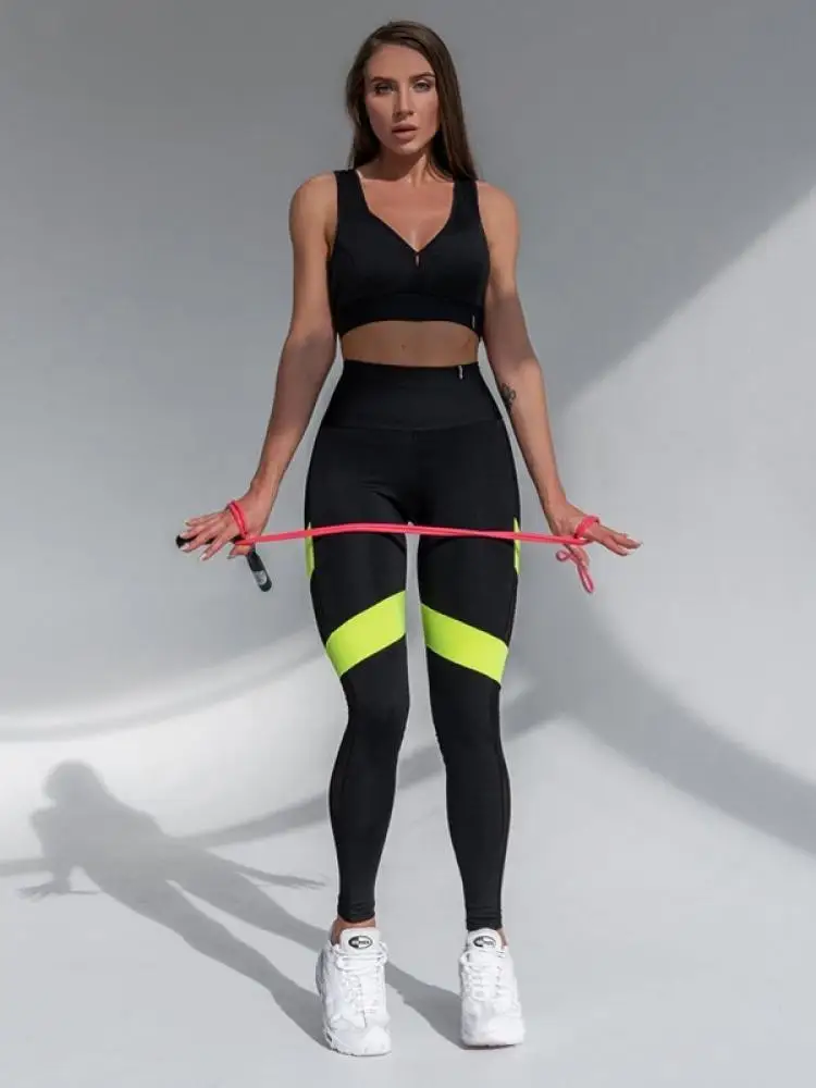 Gymdolphins Women's Sports Suit Sports Bra & Skinny Patchwork Mesh High Waist Leggings Fitness Yoga Sets 2024 Spring Summer New