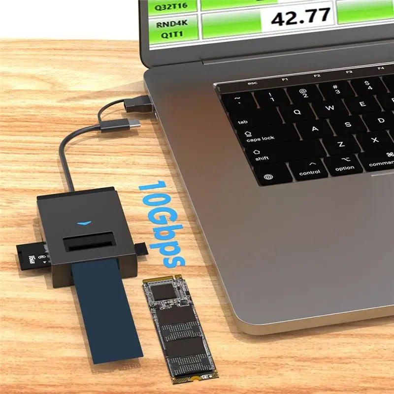 ABSK-Type A+ C For SD TF Card Reader USB 3.1 To M. 2 Nvme NGFF SSD Hard Drive Adapter Converter 10 Gbps External Enclosure
