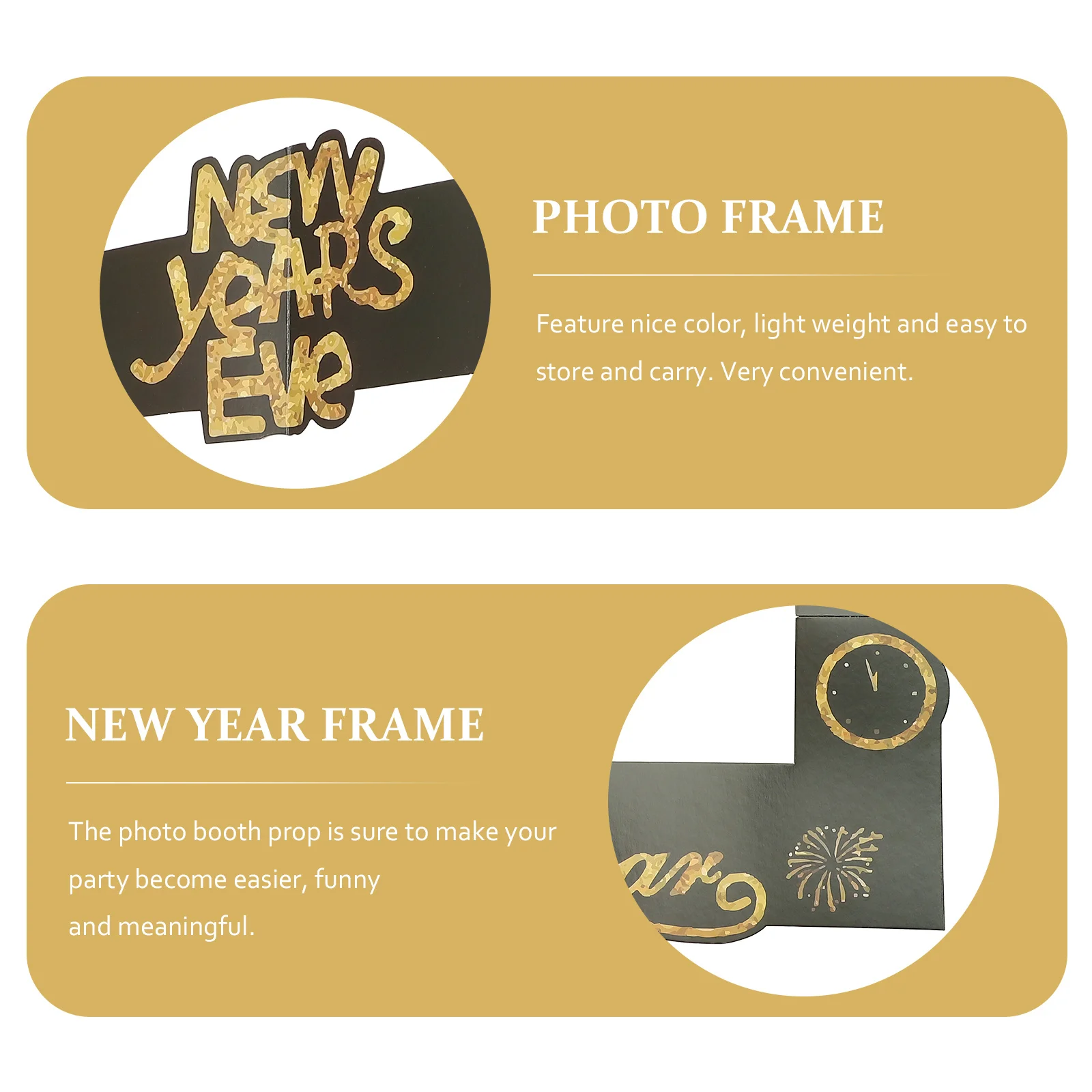

2021 Happy New Year Eva Paper Photo Frame Funny Party Prop Selfie Picture Frame Exquisite Festive Supplies Funny Selfie Props