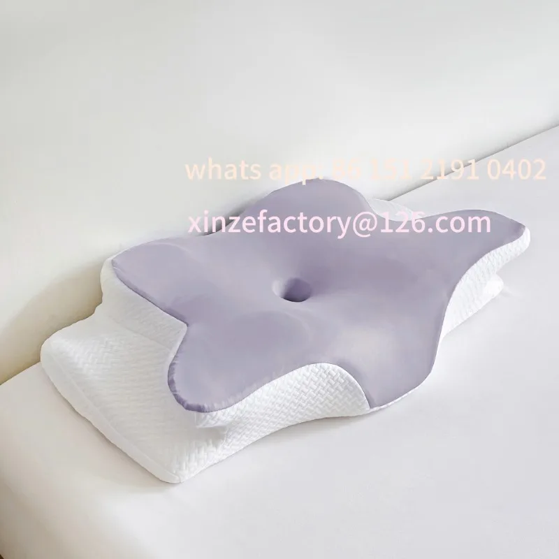 

Customizable 2025 new solid color special-shaped horn pillow, butterfly pillow memory cotton slow rebound neck protection sleep
