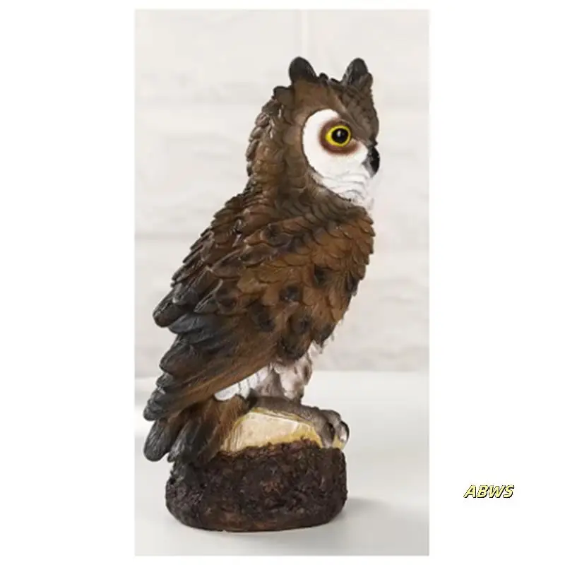 樹脂フクロウ像鳥の庭の彫刻アート置物装飾屋内/屋外芝生庭ポーチデスクトップ装飾品