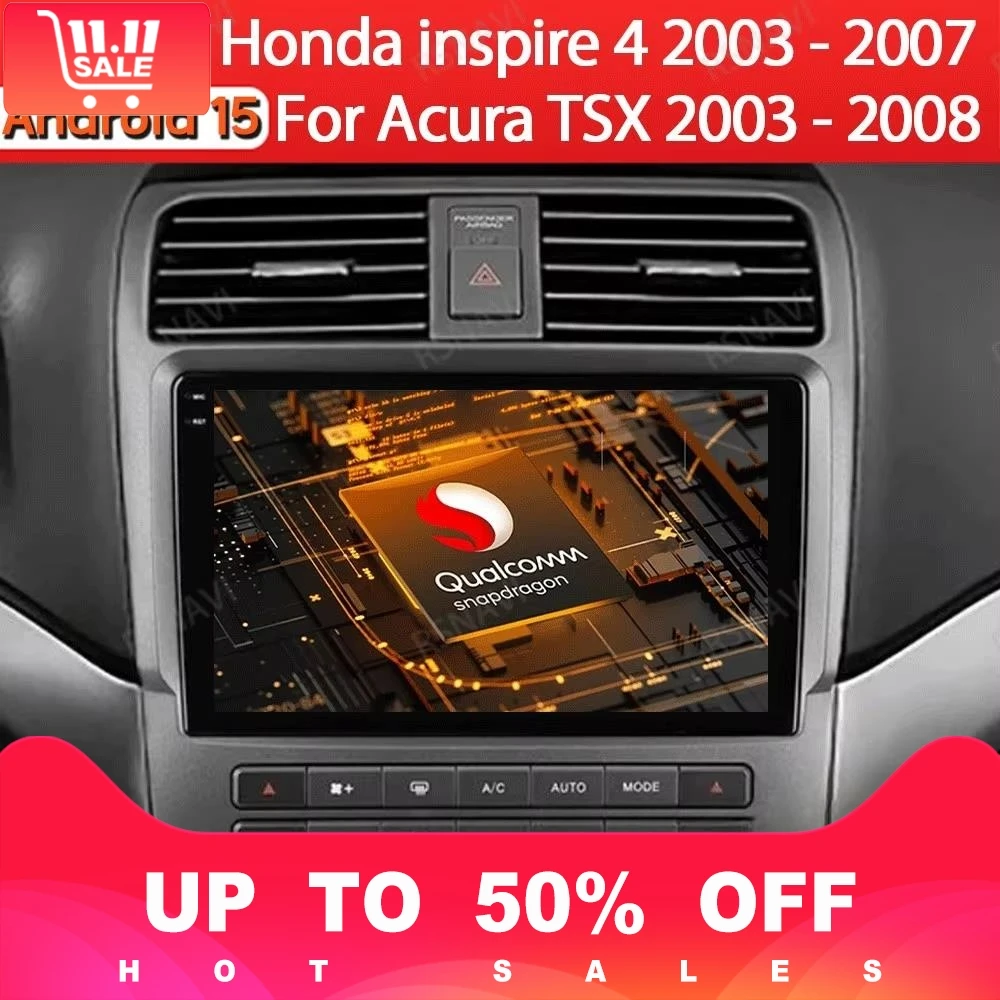 

Android 15 Car Radio For Honda inspire 4 2003 - 2007 For Acura TSX 2003 - 2008 Multimedia Video Player NAVI GPS 4G WIFI QLED DSP