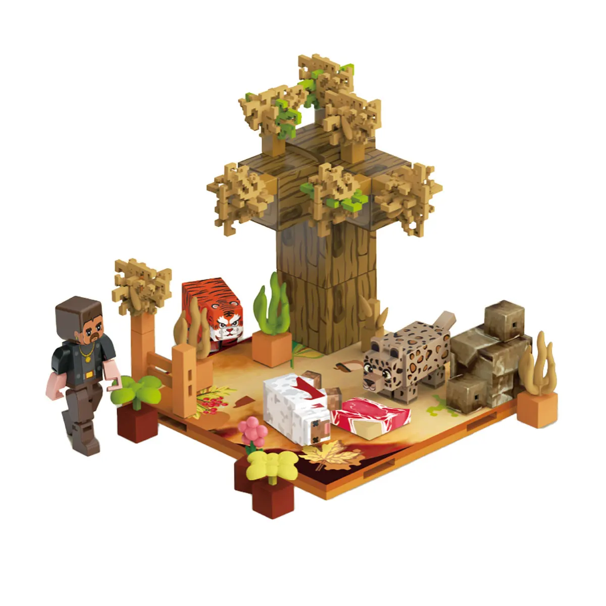 Mon monde blocs de construction magnétiques scène animale, un jouet STEM pour que les enfants apprennent et construire, un cadeau adapté aux garçons et aux filles.