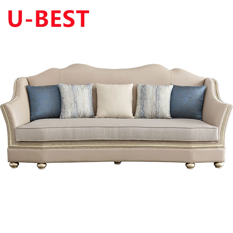 U-BEST zestaw mebli skórzane sofy do domu luksusowe sofy 1 zestawy do siedzenia Sala Nordic trzy siedzenia jeden francuski styl Sofa do salonu