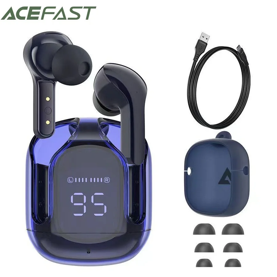 

Acefast T6 High Quality Wireless Headphones LED Display Bluetooth Earphone Noise Reduction Earbuds Headset with Mic Earphones