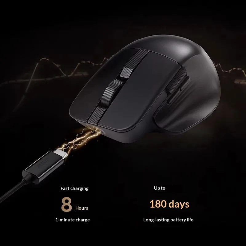 ASUS ProArt MD301 Wireless Bluetooth Ergonomic Mouse Hot‑Swap Micro Switch Chamber Customizable Touch for PC Design Office Gift
