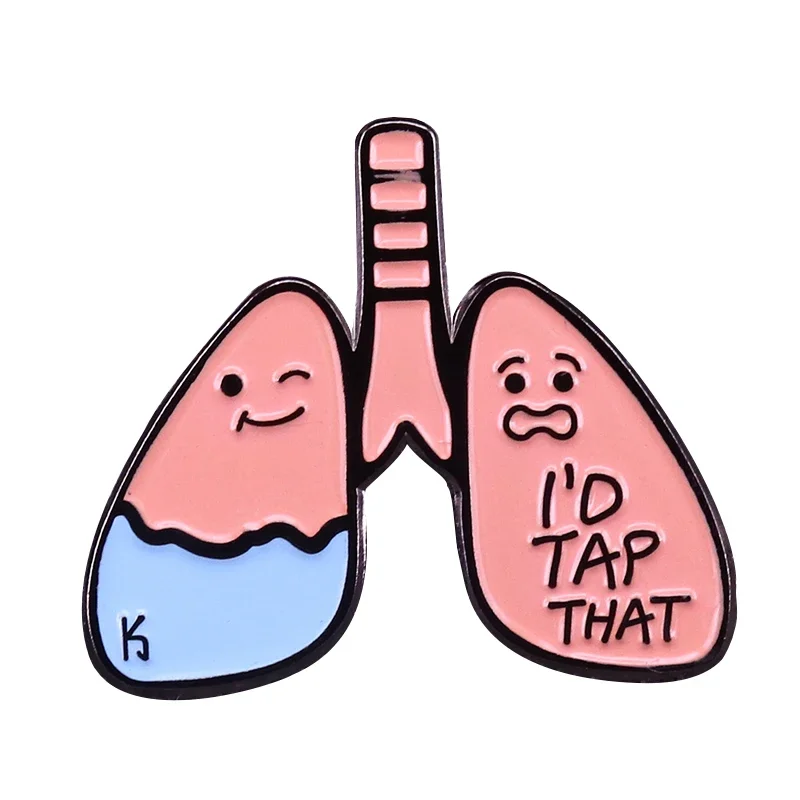 

I'd Tap That Lung Enamel Pin Lungs Asthma Respiratory Anatomy Pins Badge Jewelry Accessories