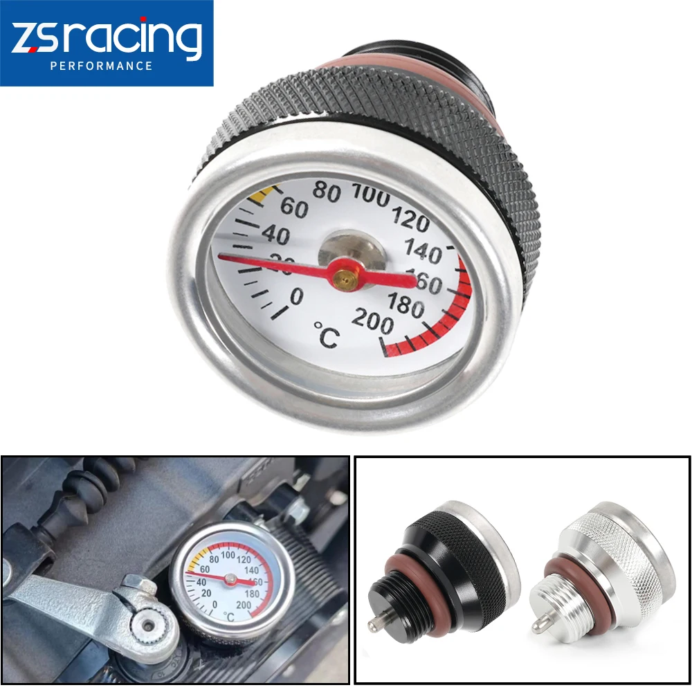 

M20x1.5 Motorcycle Engine Oil Caps Tanks Temperature Gauge Oil Gauge Fitting 0-200℃ Display Oil Temperature Gauge CAP025