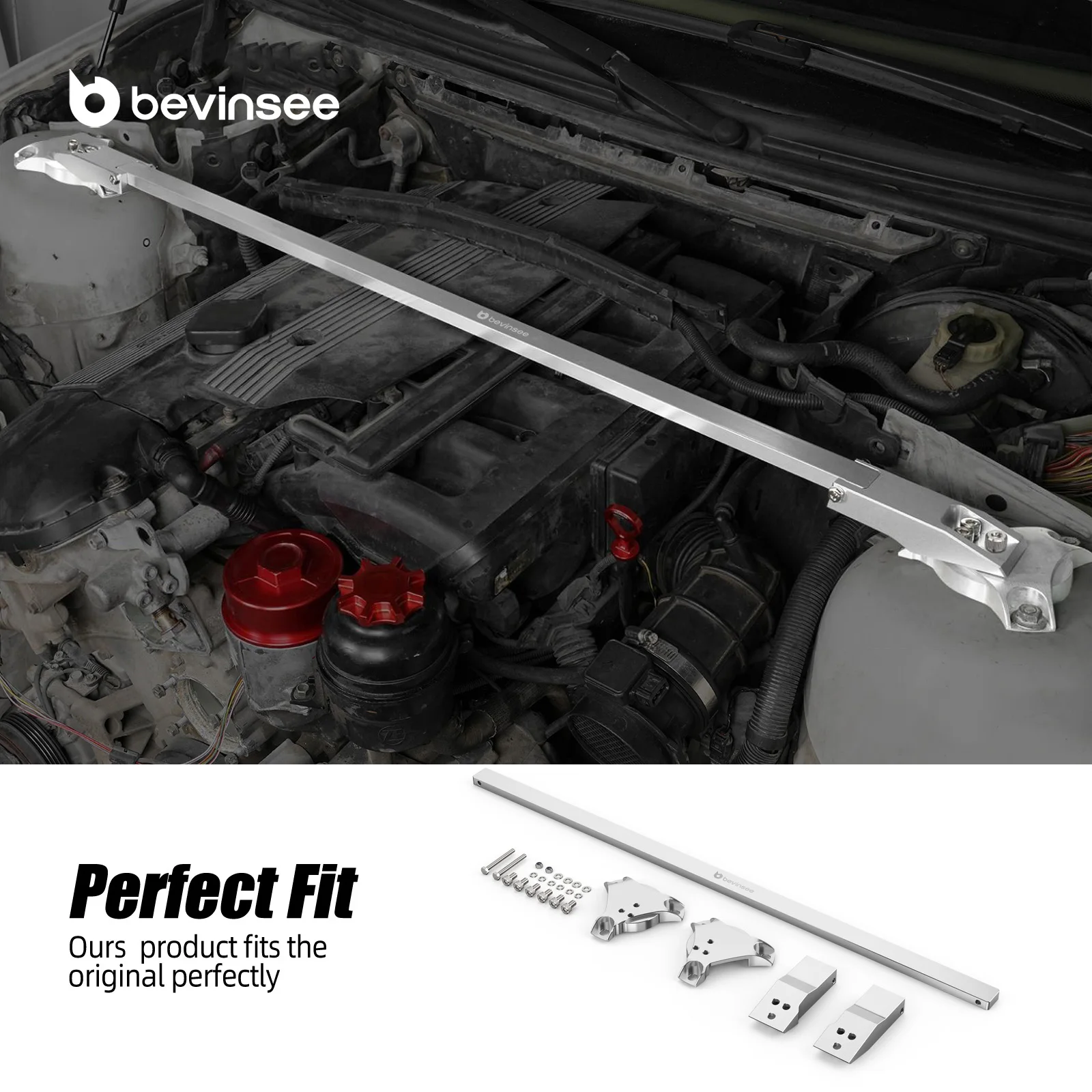 BEVINSEE الجبهة تبختر هدفين بار مجموعة لسيارات BMW E46 323i 325i 328i 330i 323ci 325ci 328ci 330ci 2002-2006 #3