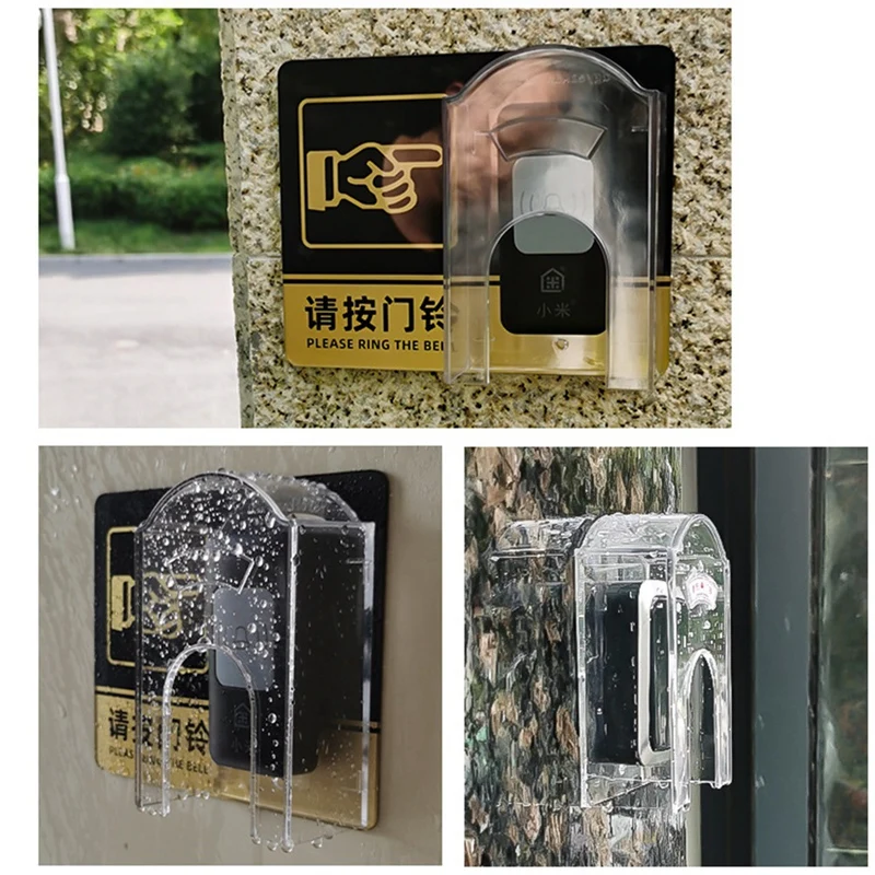 Cubierta impermeable de botón pulsador de timbre para exterior, cubierta de lluvia de timbre, campana de escudo, interruptor de abridor de puerta de garaje duradero