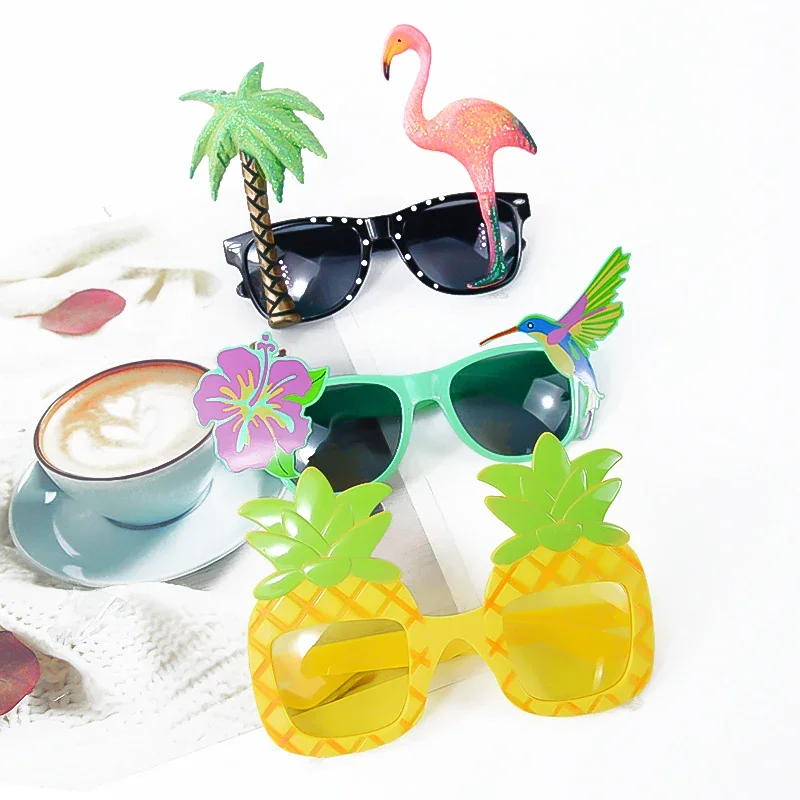 Funny Glasses Hawaii Tropical Party Pineapple Bird Guitar Sunglasses Wedding Birthday Novelty Costume Party Photo Props Supplies