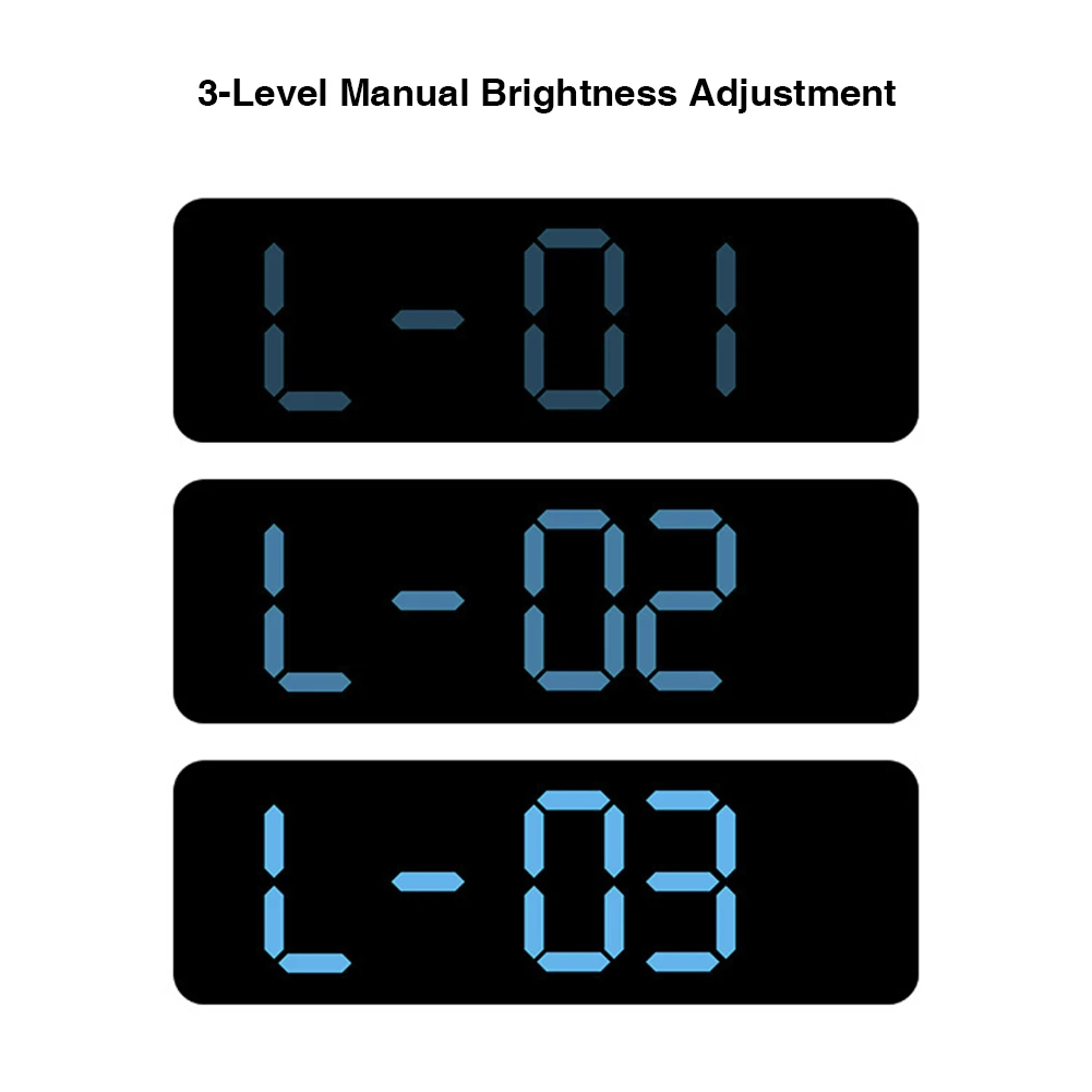 LED Rectangular Electronic Digital Alarm Clock Adjustable Brightness Colorful Font Creative Number Wall Clock For Bedroom Decor