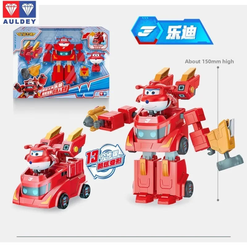 Auldey ¡Vamos! Super Wings Robo Car Toys - Figuras de acción de robot transformables (Jett, Marty, Sasha, juego de vehículos Mecha) para niños