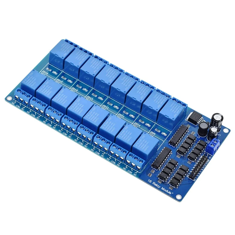 16 Channel 12V Relay Module With Optocoupler Low Level Trigger Expansion Board For Raspberry Pi Arduino