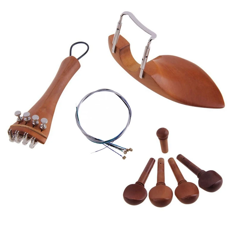 

4/4 Violin Spare Parts Tuning Pins, Draw Plate, Tail Strings, Chinrest, Screws, Fine-Tuning Violin String Set