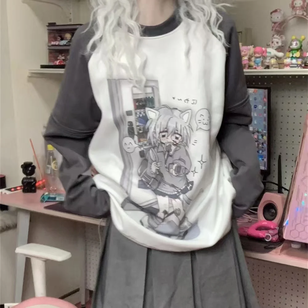 2025, lustige Buchstaben, bedruckte Sweatshirts, Baumwolle, Rundhalsausschnitt, Damen-Winter-Tops, Markendesigner, Vintage, Streetwear, Teenager-Kleidung