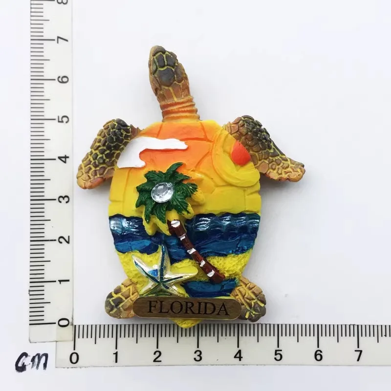 

Florida features turtles in scenic travel souvenirs Refrigerator magnets Gift crafts Home decor