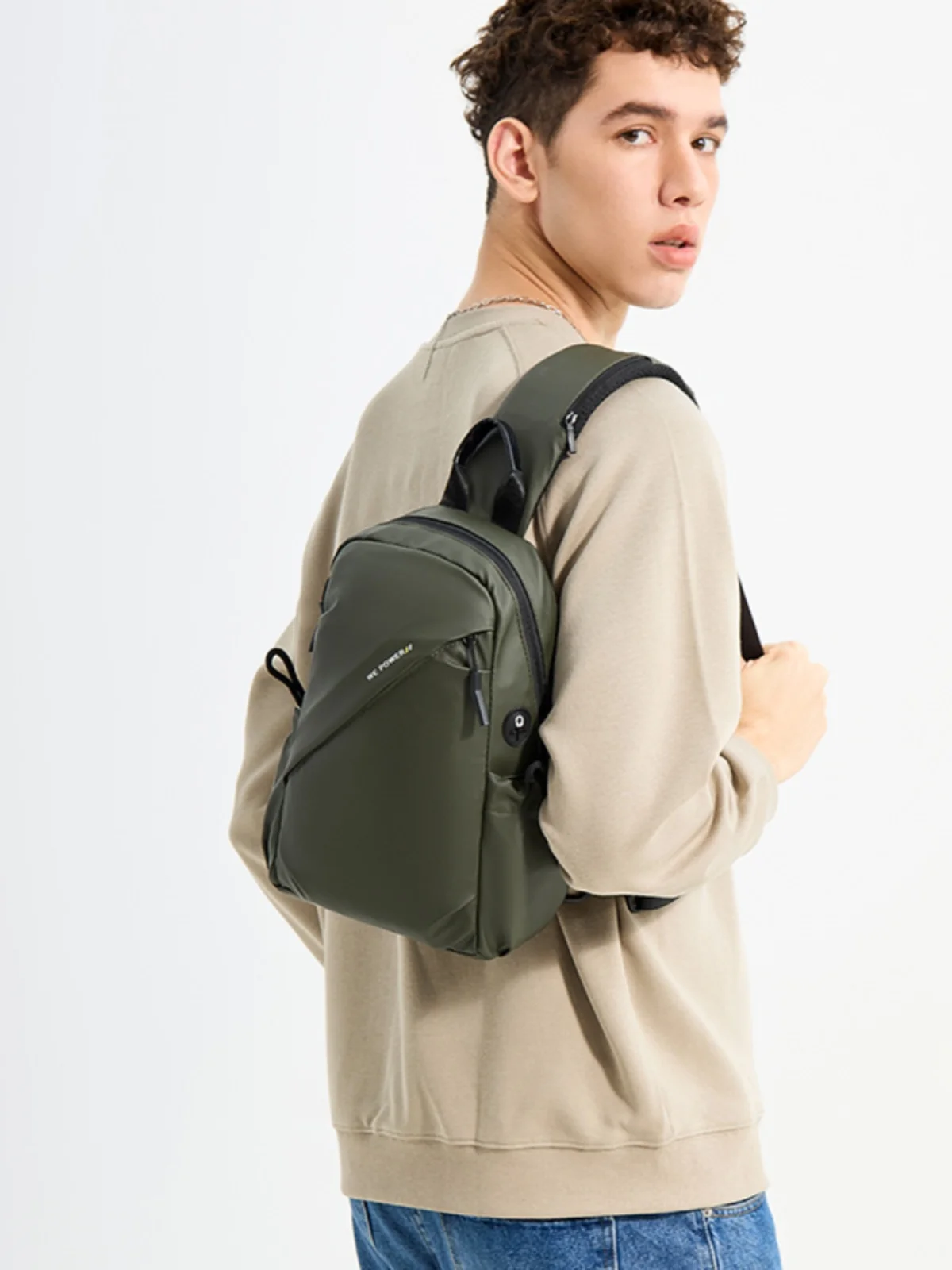 Faionable Borsa a tracolla da uomo di grande capacità Borsa da petto in tessuto di bue impermeabile Casual Sle Single oulder Bapa