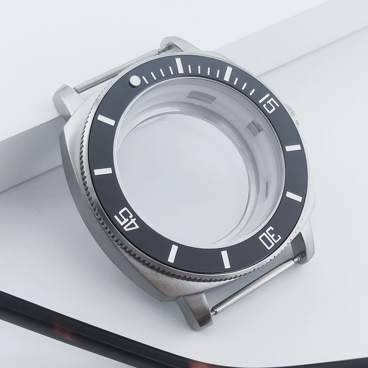 Neiton 42mm Brushed Rotating Bezel Square Sapphire Crystal 316L 10 ATM Fit NH35 NH36 Movement Stainless Steel Watch Case