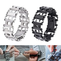 Multifunction Tool Bracelet Screwdriver Can Opener Bottle Opener Wrench 29 in 1 Stainless Steel Bracelet Portable Outdoor Tool
