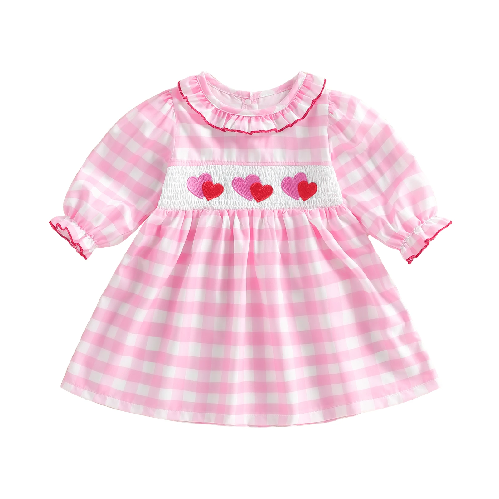 

Adorable Infant Girls Valentine s Day Dress with Heart Print Flowy Silhouette and Cute Ruffle Details Perfect for