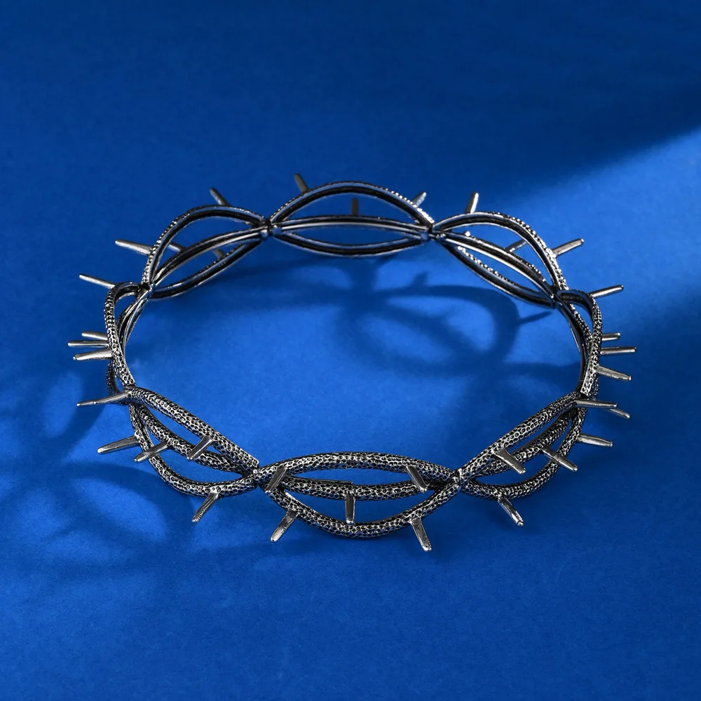 Kendrick Lamar Style Thorn Elf King Crown – Retro zweidimensionaler Herren-Haarschmuck, großes rundes Fantasy-Stirnband für Cosplay – Detail 2