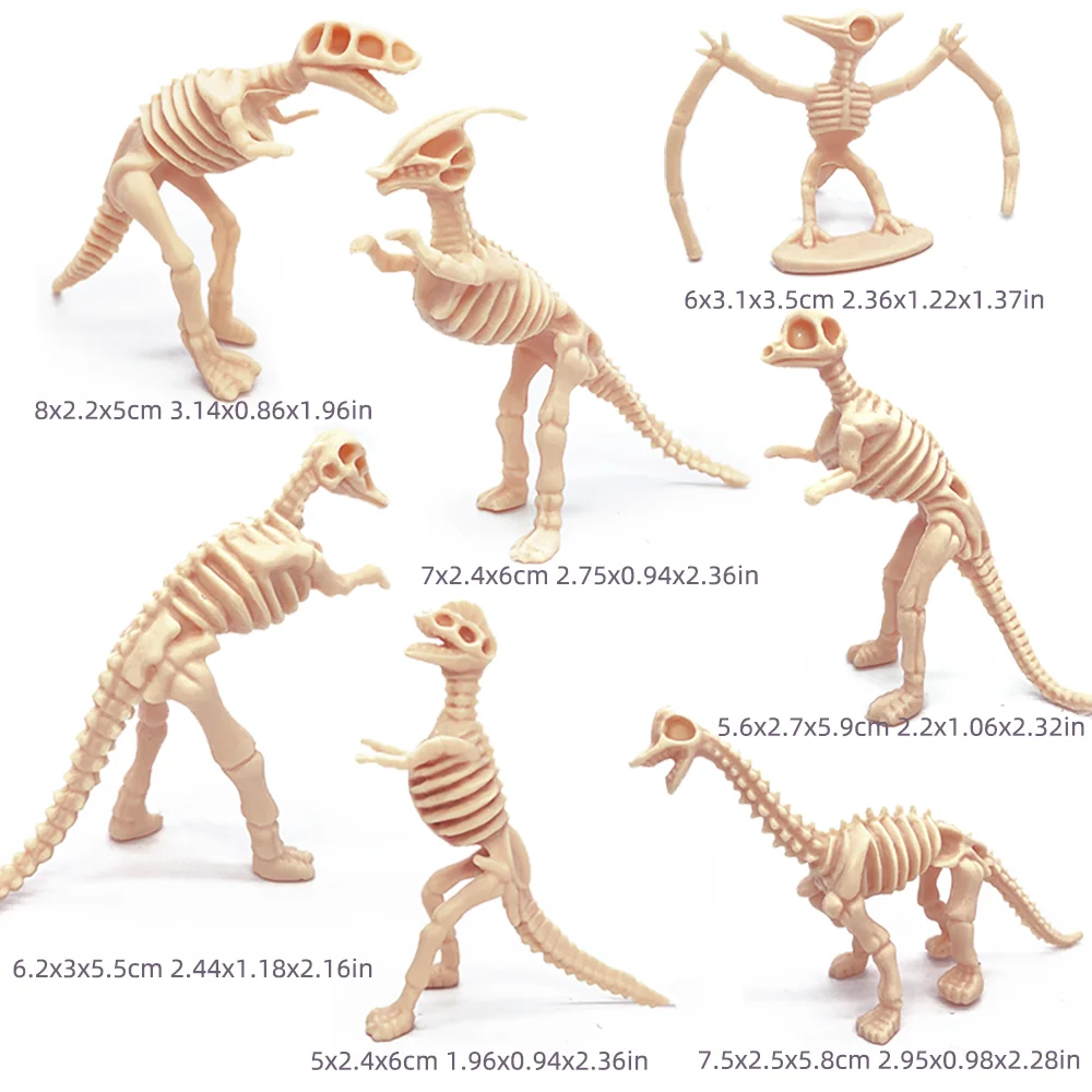 12 teile/satz Dinosaurier skelett modell Spielzeug Fossil Skelett Simulation Modell Set Mini Action Figur für Kinder Geburtstag Geschenke – Detail 7