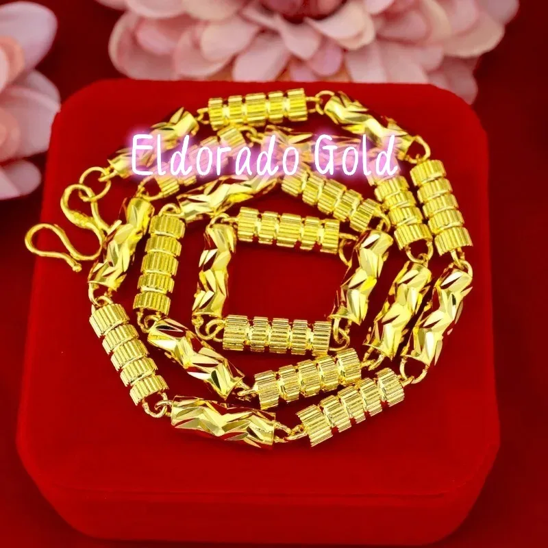 

Мужское золотое колье Eldorado Gold 2025 202524K AU999 из чистого золота — элитный модный подарок для мужчин/выбор для праздничного подарка