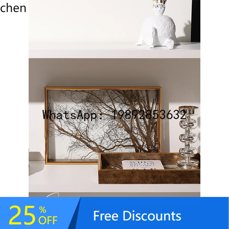 

home light luxury branch tray rectangular living room exquisite tea tray high-end storage tray
