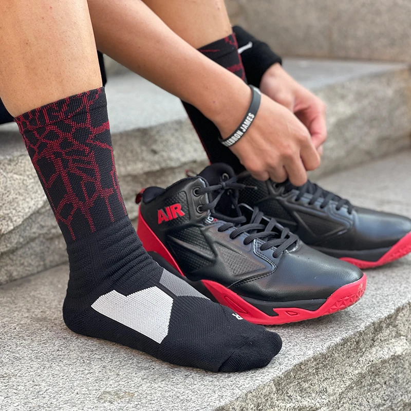 Basketball Socken Professionelle Outdoor Sport Lange Röhre Radfahren Männer Frauen Strümpfe Hohe Handtuch Anti Slip Basketball Socken Pack – Detail 3
