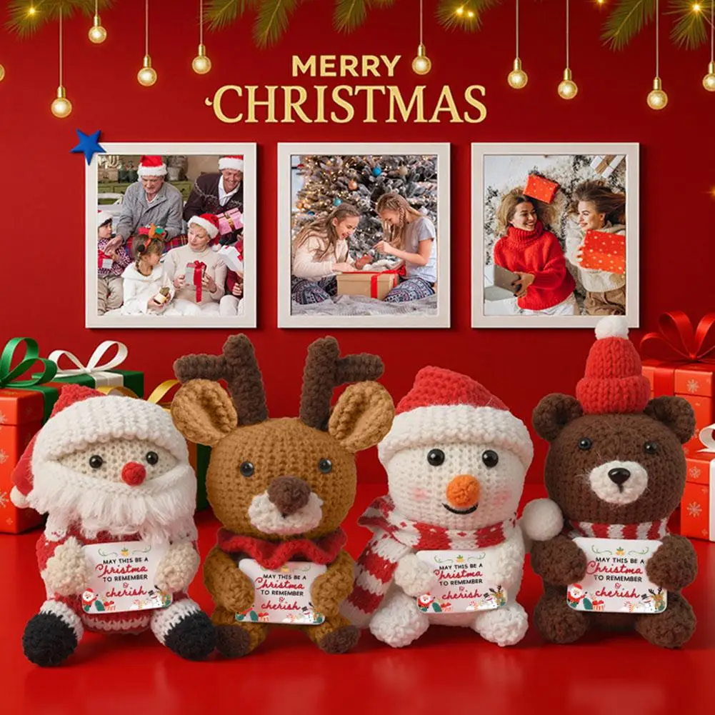 

Kawaii Crochet Christmas Dolls Lovely Knitted Christmas Items Christma Crochet Positive Animal Gift Plush Toy