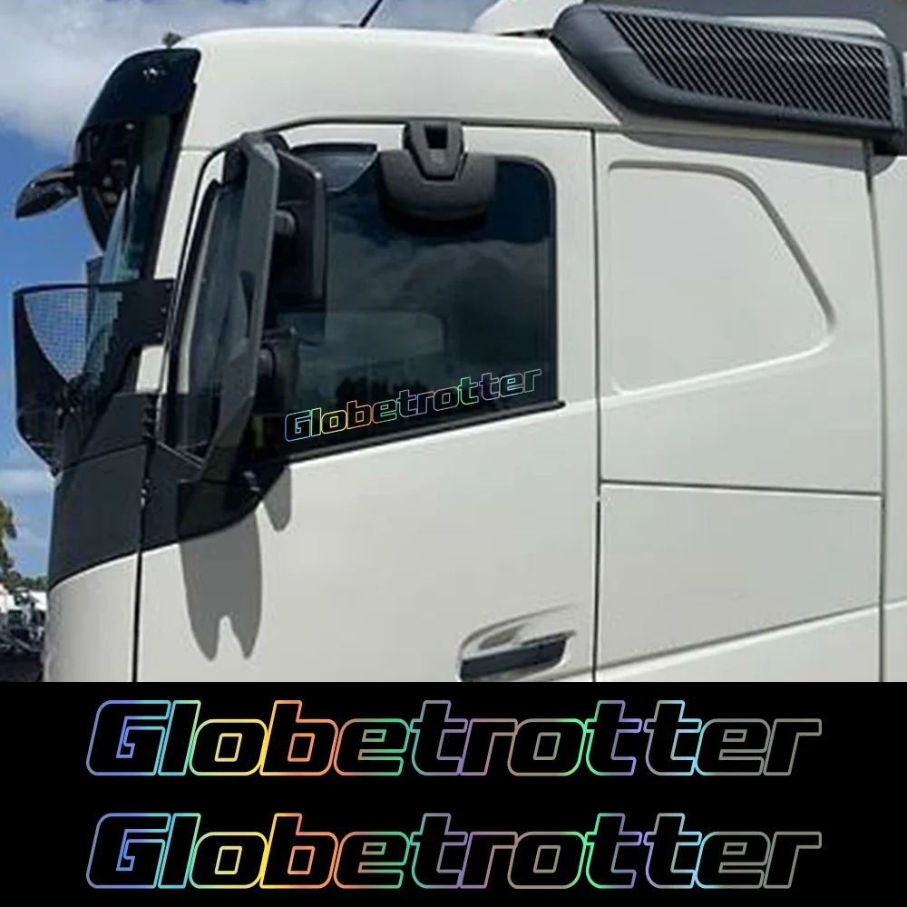2 قطعة Globetrotter شاحنة الجانب نافذة ملصقات السيارات لفولفو FH HGV الفينيل ديكور الشارات الثقيلة شاحنة كبيرة ضبط السيارات اكسسوارات
