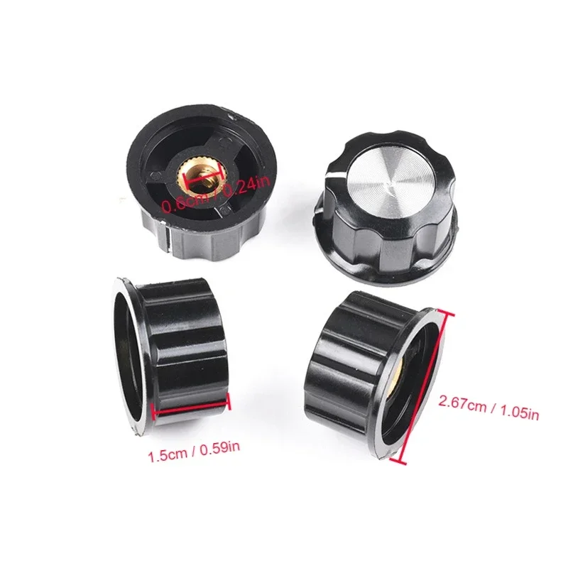 1set Kit potenziometro RV24YN20S 5K 500K + A03 tappo manopola 6mm con piastra scala potenziometri Kit manopola