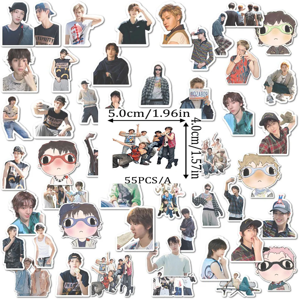 

55Pcs/Set Kpop Idol CORTIS HD Printd Sticker New Album Series Decoration Notebook Photo Sticker SEONGHYEON KEONHO Fans Gifts