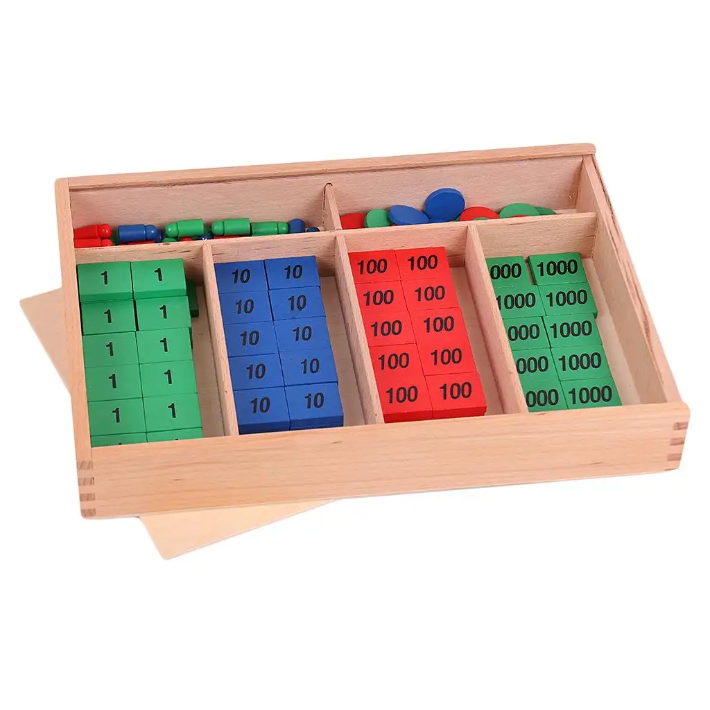 Houten Montessori Wiskunde Speelgoed Vroeg Educatief Speelgoed Set-Stempel