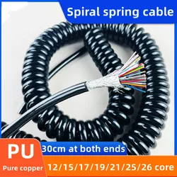 Pu Spring Shield Cable 15 16 17 18 19 20 21 31 32Core 26 Awg Stretch 1 2 3 4 5 6 7 8 9 10 11 12 Meters Spiral Telescopic Wire