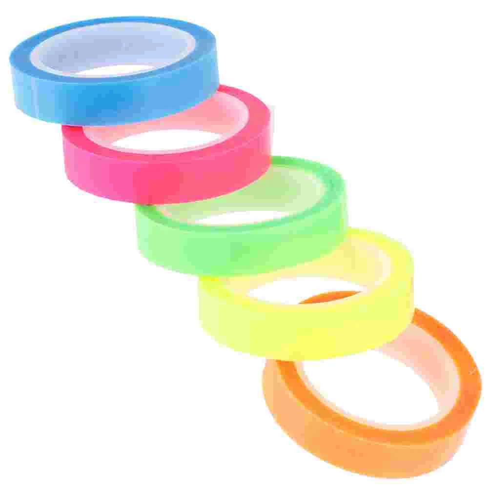 5 Rolls Waterproof Tape Index Sticker Book Notes Tabs Product Highlighter Tapes for Books Annotation Supplies Page Markers