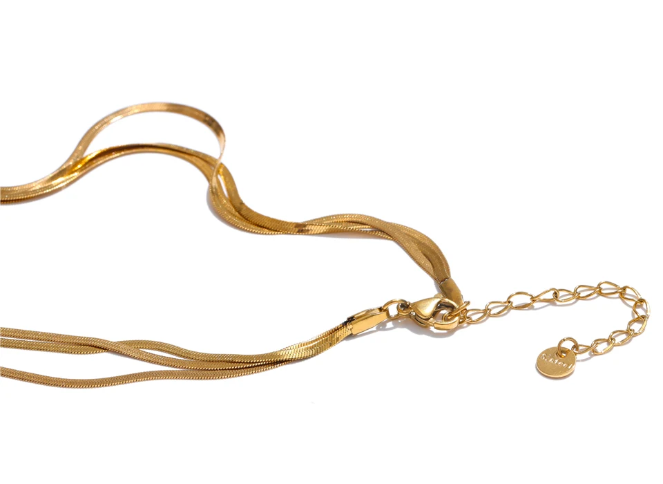Yhpup 80 + 5 cm Edelstahl verstellbare exquisite Pulloverkette glatte Halskette für Frauen minimalistischer Kragen Mode PVD Schmuck – Detail 8