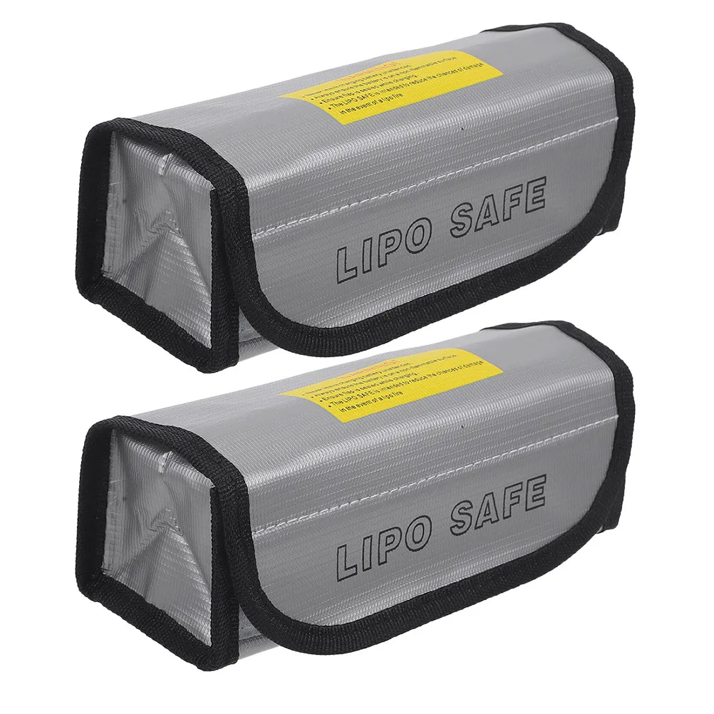 2Pcs Heat-Resistant Fireproof Lipo Battery Safety Bag Explosion-Proof Protective Pouch for Aircraft Charging