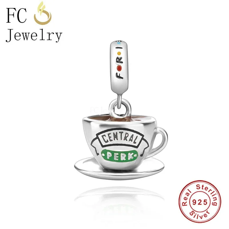 Fit Original Pan Charms Bracelet 925 Silver Friends Coffee Umbrella Sofa Central Perk Bead For Making Women Berloque 2024 New