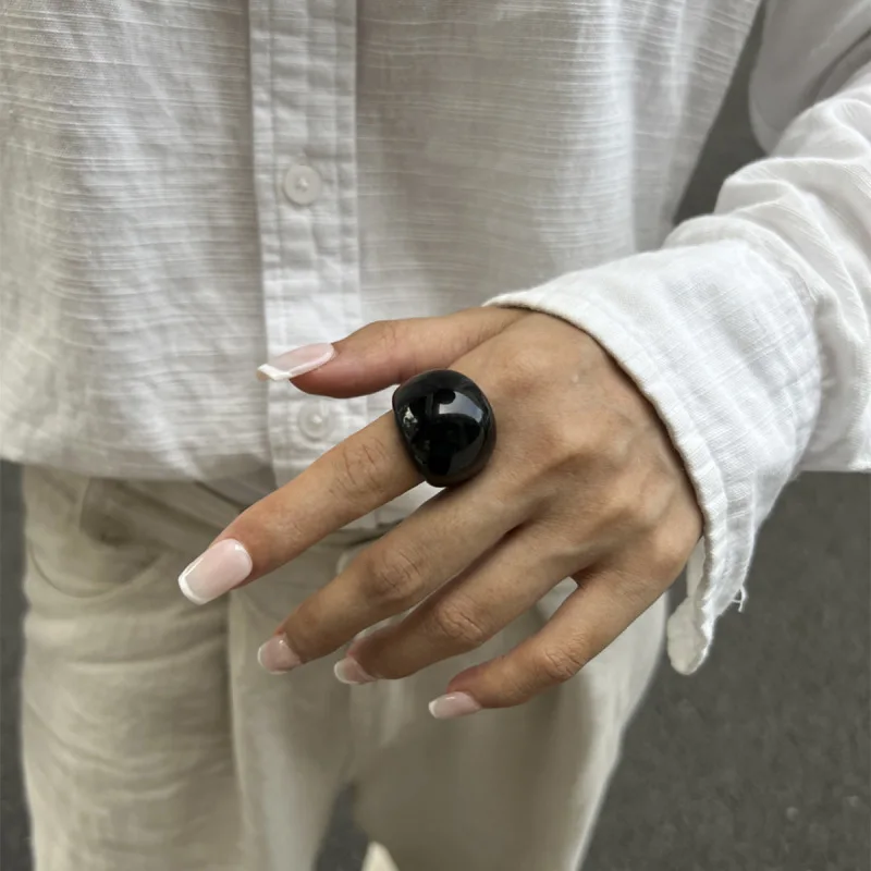 Women's Oversized Multicolour Resin Dome Ring