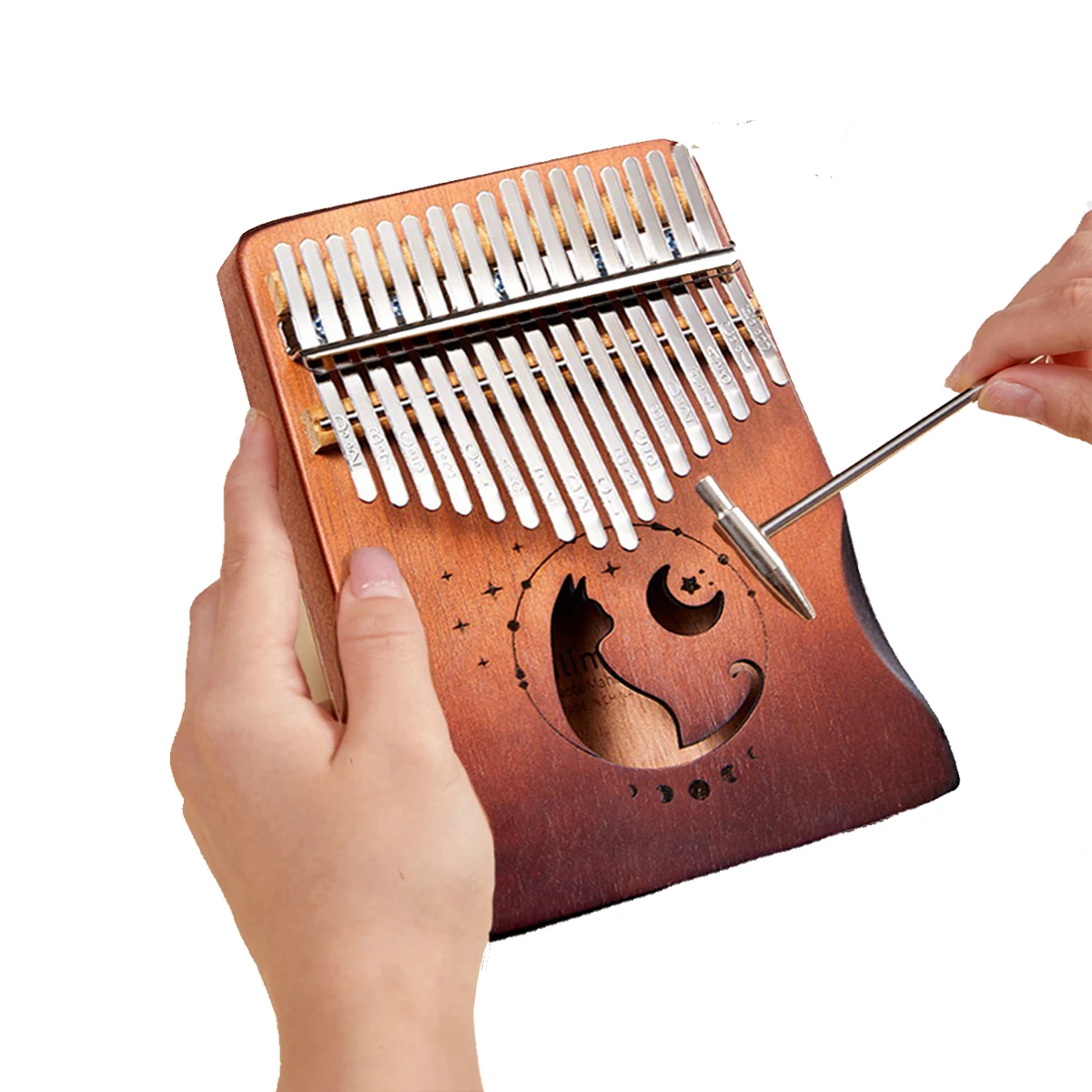 Miwayer 17/21 Keys Cat Kalimba Thumb Piano, Mahogany Wood, Beginner Musical Instrument with Bag & Tuning Kit image 5
